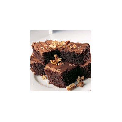 Brownie de chocolate con sorbete de cacao